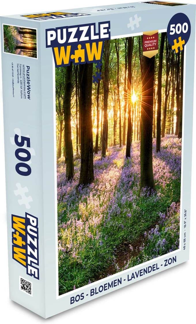 Puzzel Bos - Bloemen - Lavendel - Zon - Paars - Natuur - Legpuzzel - Puzzel 500 stukjes