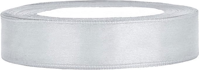 Hobbygroep Satijnlint 12 mm 25 m Zilver.