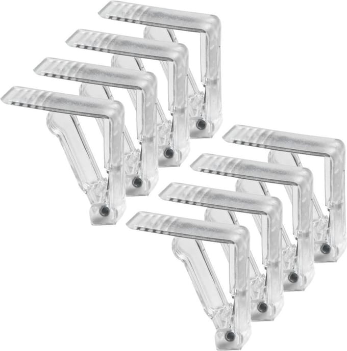 8x stuks tafelkleed klemmen transparant - Tafelkleedklemmen