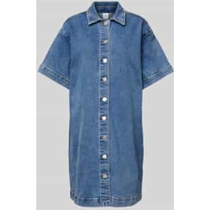 Knielange jeansjurk met doorknoopsluiting, model 'ELSA'