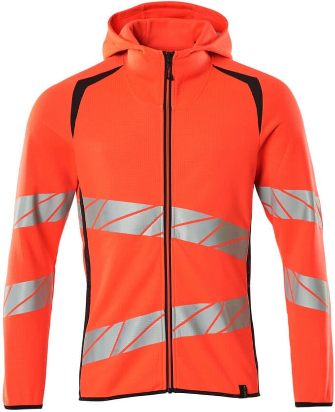 Mascot Accelerate Safe Capuchontrui met rits 19284-781 - hi-vis rood/donkermarine - M