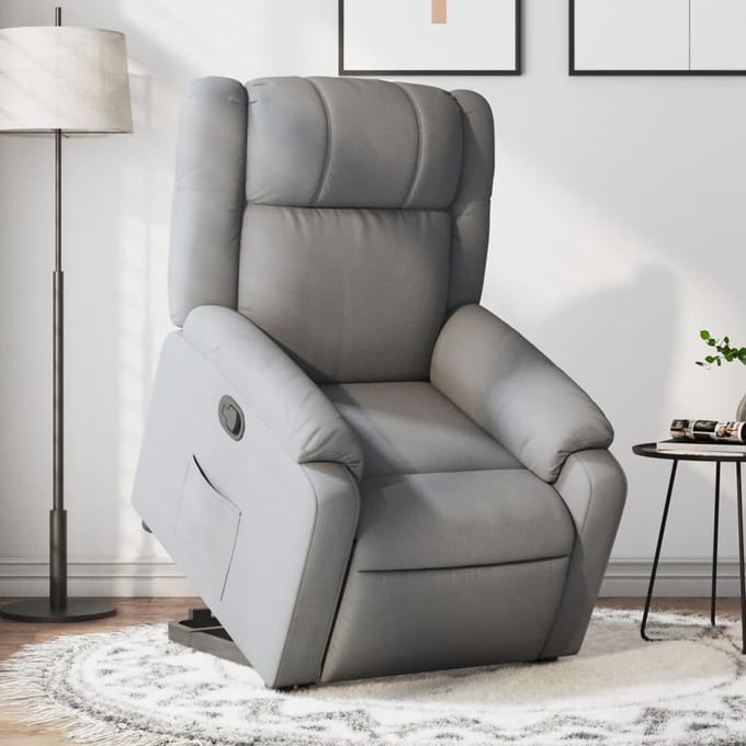 Vidaxl Verstelbare Fauteuil, Lichtgrijs, Bekleed met Stof