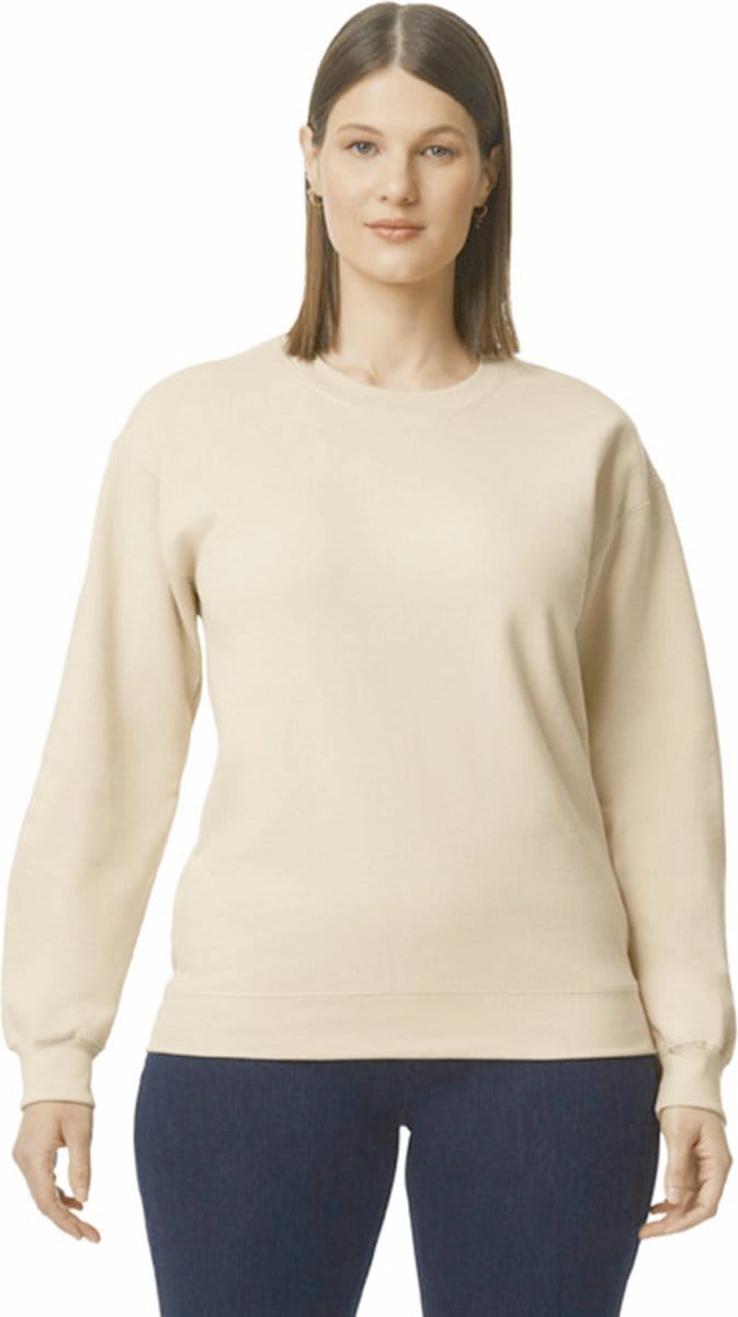 Gildan - Softstyle Midweight Fleece Crewneck Sweater - Sand maat S