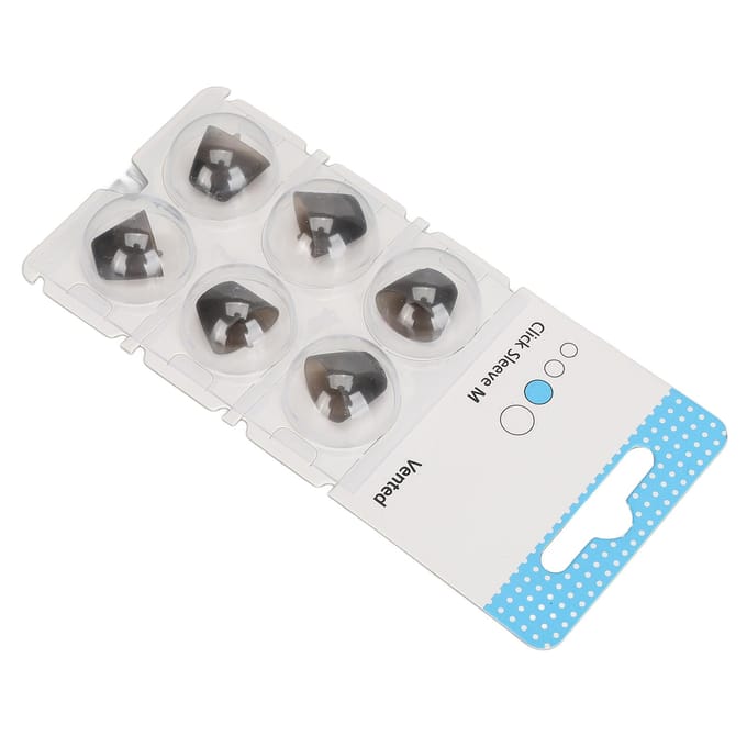 6 stuks Siliconen Klikhoes Accessoire Bescherm Oren Wasbaar Geluidsversterker Klikhoes Zwart M M white