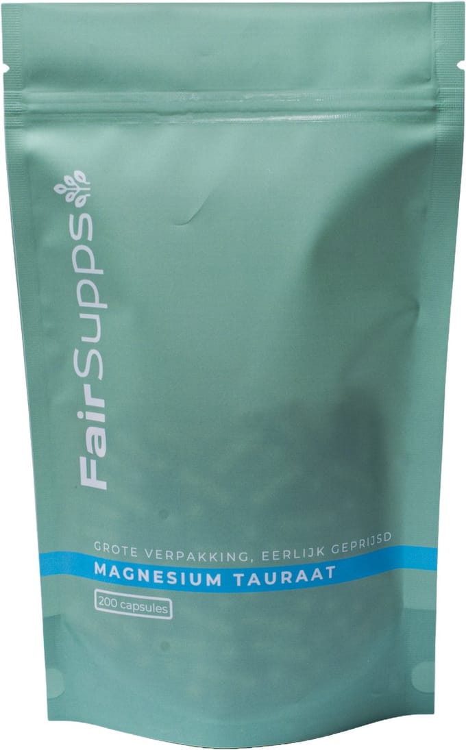 Magnesium Tauraat + P-5-P - 200 Capsules - Grote Verpakking - Goed Opneembaar