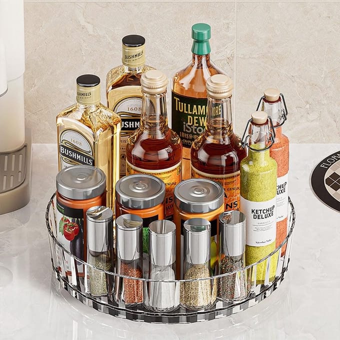 MTTProducts - Rotating Plate - 360° Draaiende Organiser - Multifunctioneel - Diameter 21 cm - Plastic - Keukenaccessoire - Multicolour