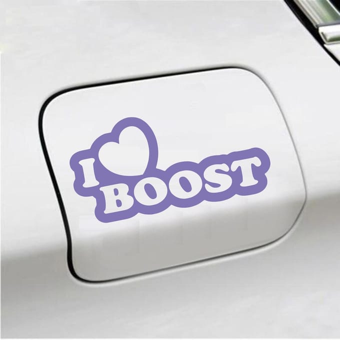 Bumpersticker - I Love Boost - 10 X 20 - Paars