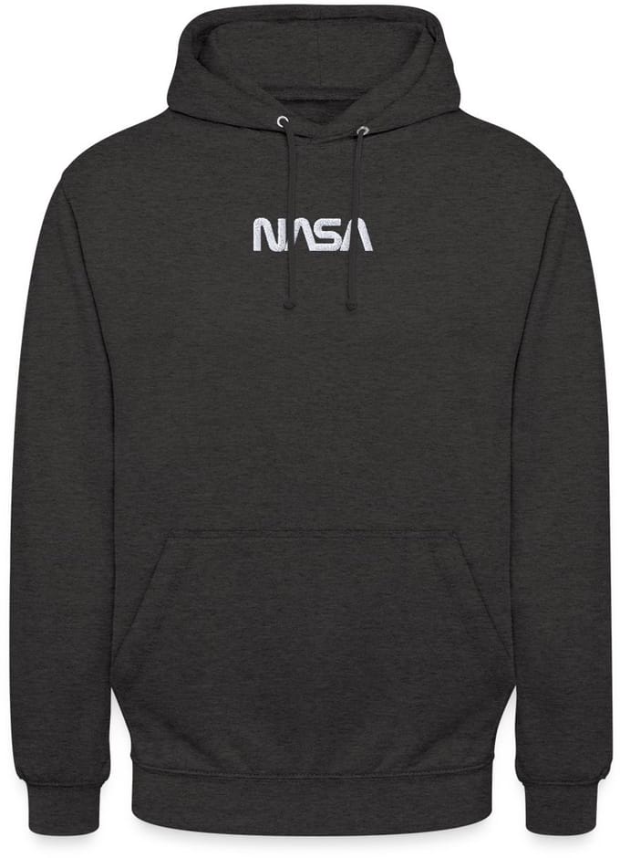 NASA Logo Wit Borduurwerk Hoodie Unisex