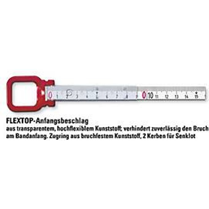 Kadermeetlint ERGOLINE L. 30 m, bandbreedte 13 mm, B mm/cm, EG II, aluminiumgeel