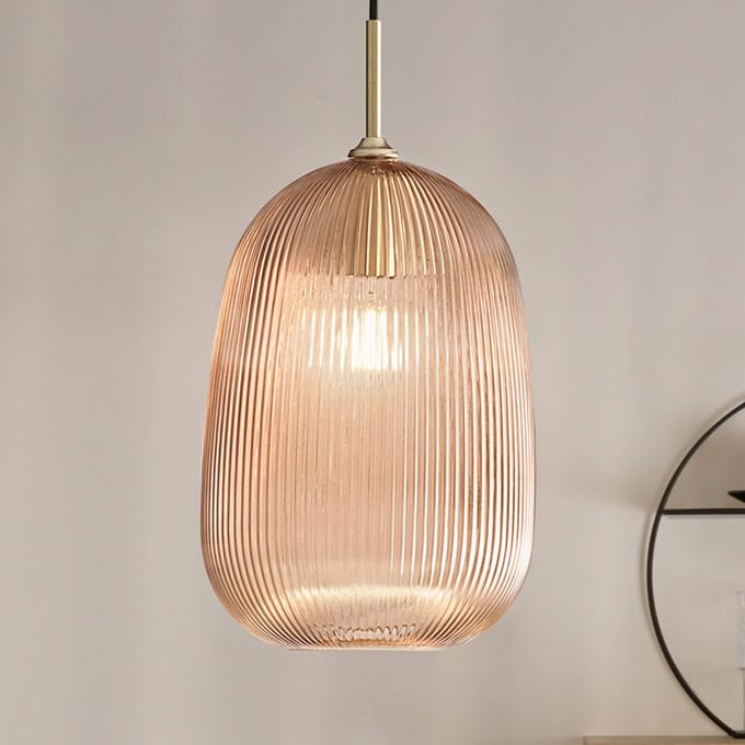 Luce Ambiente Design Hanglamp DUKE, amberkleurig, Ø 21 cm, glas