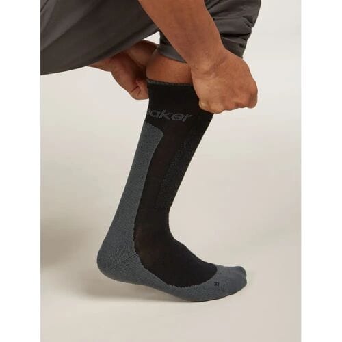 Icebreaker Hike+ Medium Crew Halfhoge Sokken Heren (Maat - S, Kleur - Black/Obsidian)