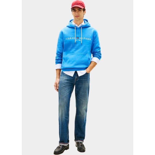 Tommy Hilfiger Tommy Logo Hoody Blue Orbit Größe: M | Kaputzenpullis Outlet | Herren | Blau