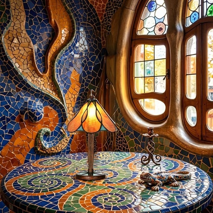 Tiffany Tafellamp Gaudi - Art Deco Trade