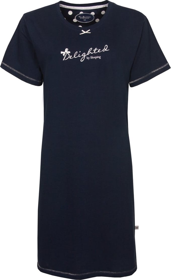 Tenderness Dames Nachthemd - Katoen - Donker Blauw - Maat S