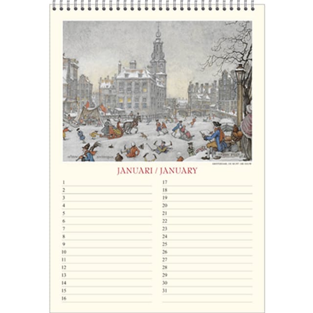 Anton Pieck Verjaardagskalender - Zicht op haven - A4