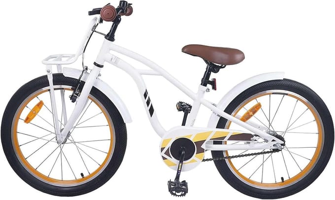 Kinderfiets - Jongensfiets Meisjesfiets - Buiten Spelen - Robuust Stalen Frame - 22 Inch - Wit