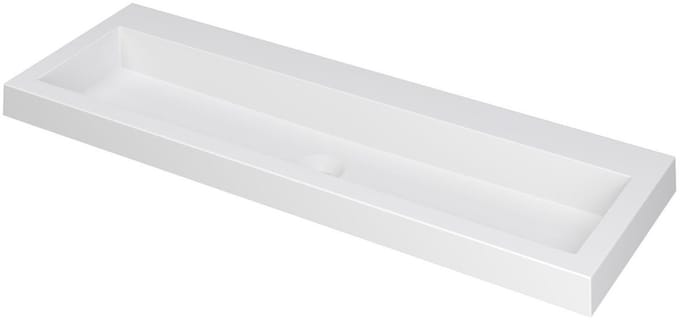 Ink Dock Wastafel Polystone zonder kraangat - Mat wit - 120x40 cm