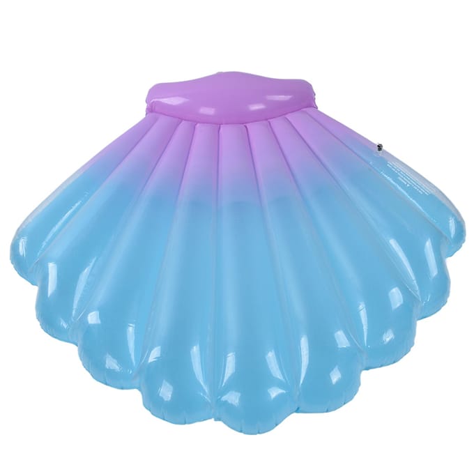 Luchtbed Opblaasbaar Drijvend PVC Schelpvormig Draagbaar Accessoire voor Binnen Buiten blue