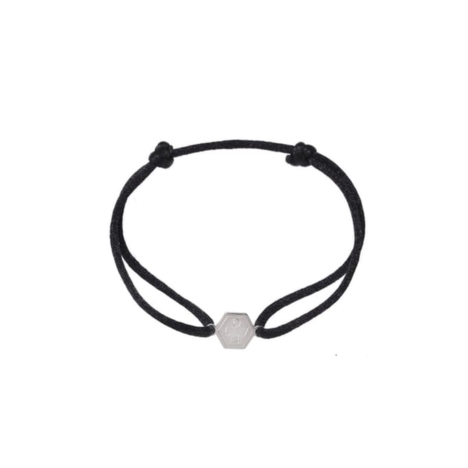 Go Dutch Label Armband touw 5 hoek love Silver/Black B2351-1