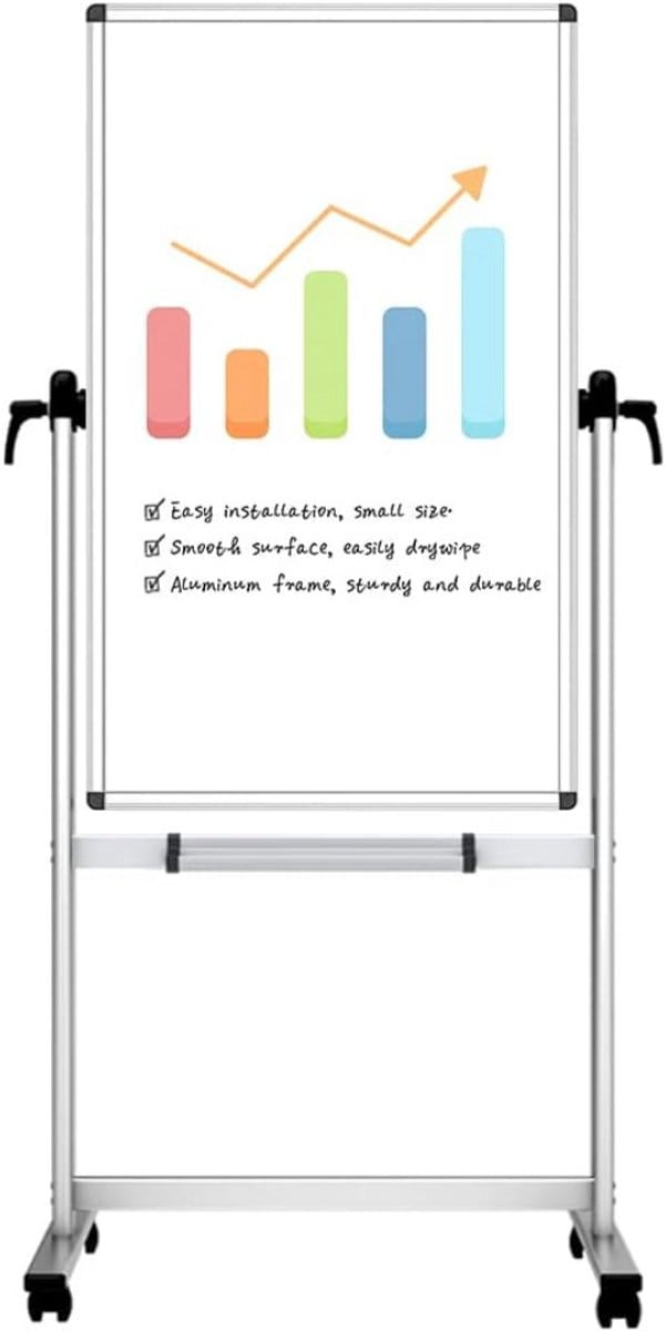 Whiteboard op Wielen - Flipover Notitiebord - Vertebra - Magnetisch