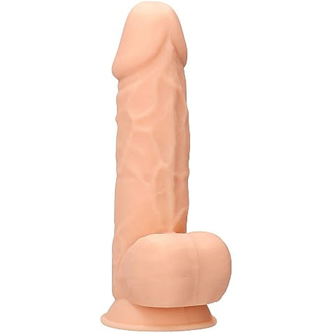 Real Rock - Silicone Dildo met Ballen - Blanke huidskleur - 21.6 cm
