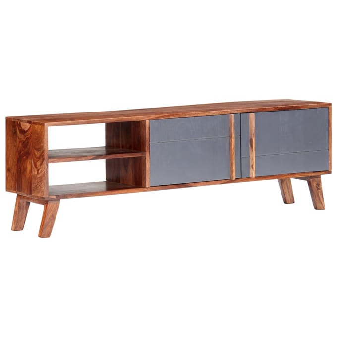 vidaXL - Tv-meubel - 140x30x45 - cm - massief - hout - grijs