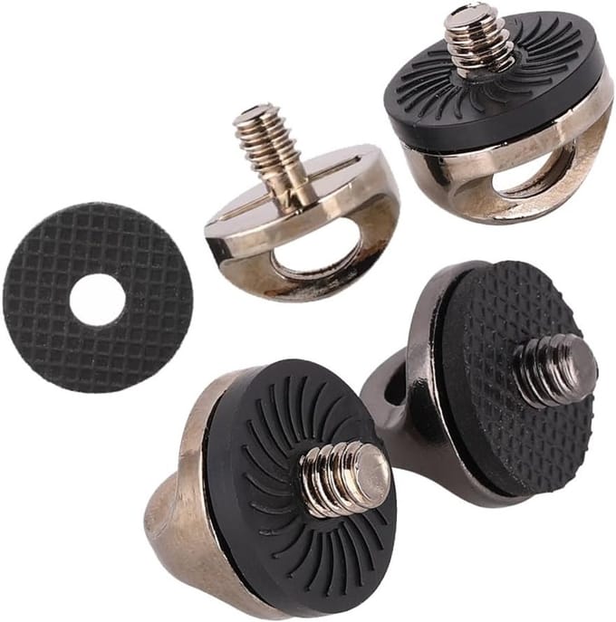 Set van 4 D-Ring Bevestigingsschroeven voor Camera - 1/4" Schroeven voor Stativ, Schoudergordel en Accessoires