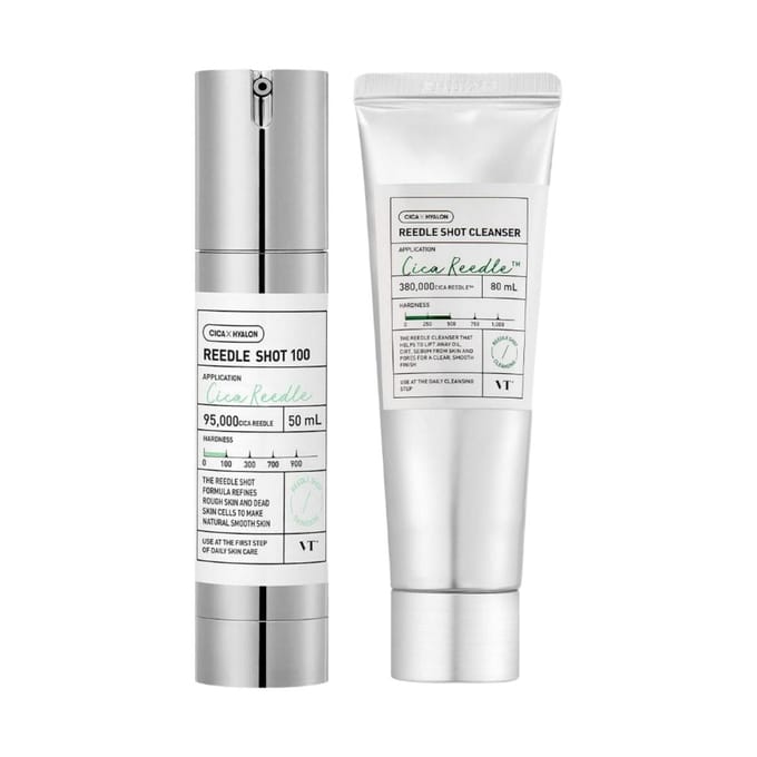VT Reedle Shot 100 Essence Booster 50ml Nettoyant 80ml Ensemble Micro-Aiguilles Hydratant white
