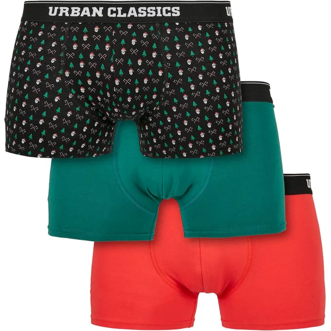 Urban Classics - Organic X-Mas 3-Pack Boxershorts set - 4XL - Multicolours