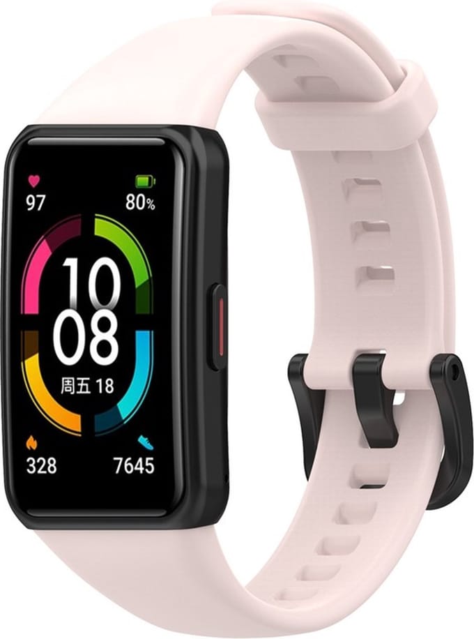 KELERINO. Siliconen bandje geschikt voor Huawei Band 6 - Roze