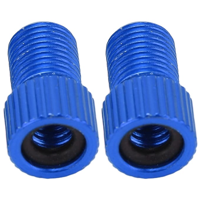 2pcsset Convertisseur Valve Vélo Presta vers Schrader Résistant à l'usure Adaptateur Pompe VTT Bleu red
