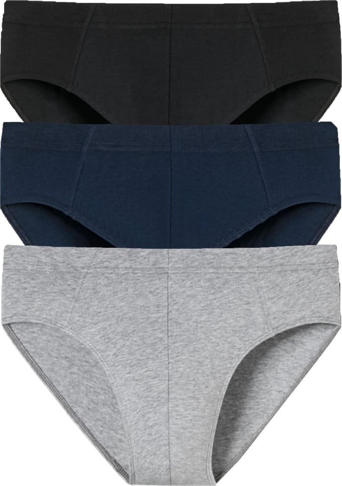 SCHIESSER 95/5 Essentials supermini slips (3-pack) - zwart - blauw en grijs