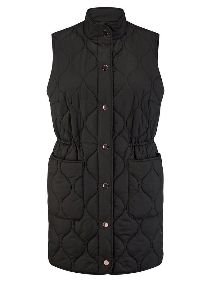 Lange bodywarmer Van Emilia Lay zwart