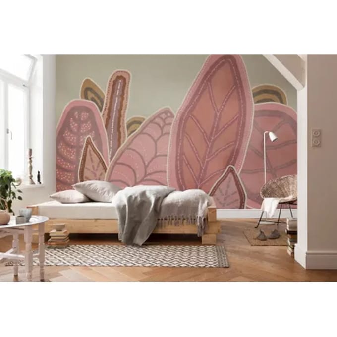 Fotobehang - Papunya Leafs 350x250cm - Vliesbehang