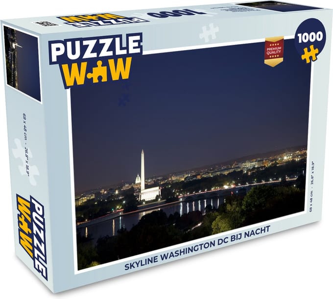 Puzzel Skyline Washington DC bij nacht - Legpuzzel - Puzzel 1000 stukjes volwassenen