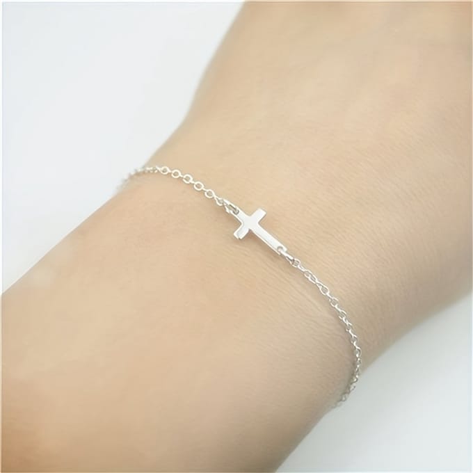 VANDAAG VERZONDEN - Armband - Kruis - Christelijk - Handmade - Zilver