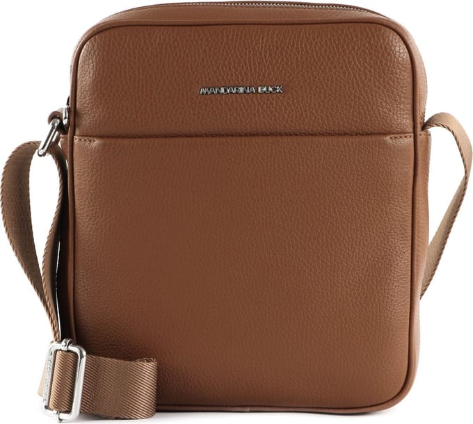 MANDARINA DUCK Leren Schoudertas Mellow Urban Crossover Bag Indian Tan Lichtbruin