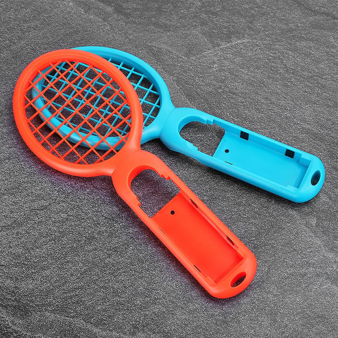 1 Paar Tennisracket Handvat Bewegingsgevoelige Controller voor Game Console Accessoires(Rood Blauw ) blue