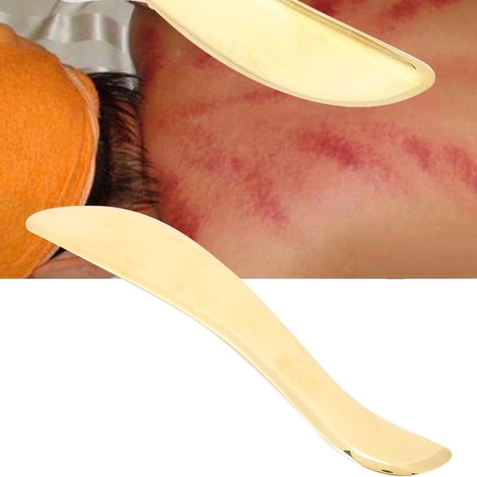 Messing Gua Sha Tool Fascia Acupunctuurpunt Massage Spierpijnverlichting Schrapbord Massager white