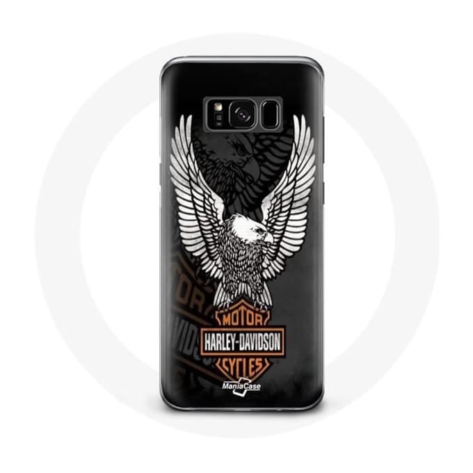 Coque - Harley Davidson - Samsung Galaxy S8 - Aigle logo - Rigide - Noir