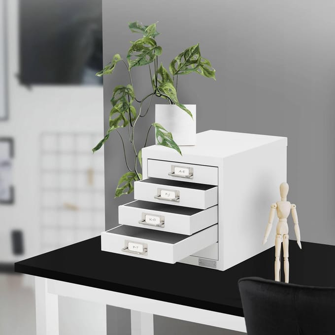 Archiefkast met 5 laden 28x38x33 cm wit metaal ML design