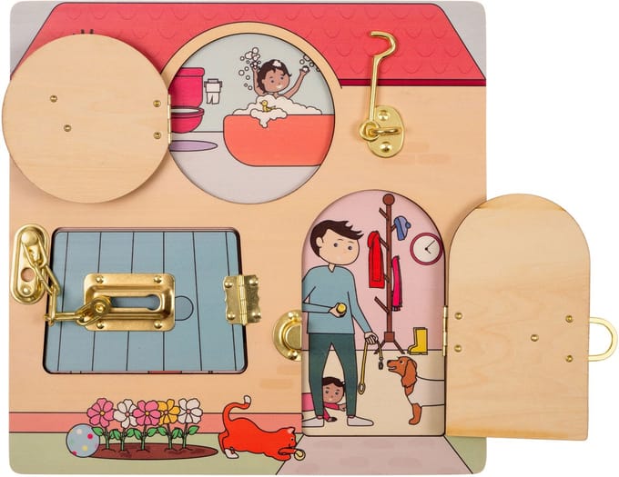 Sleuteldief - slotenbord huis - Educo - KINDERSLOT.