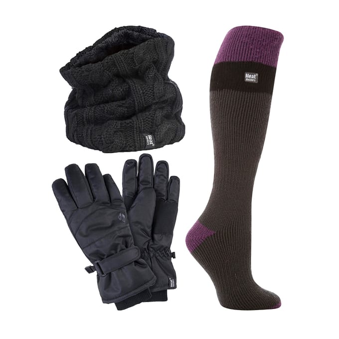 Dames Ski Set Nekwarmer Handschoenen & Thermische Skisokken Winterkleding