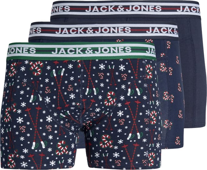 JACK&JONES JUNIOR JACXMAS CANDY TRUNKS 3 PACK JNR Jongens Onderbroek - Maat 140