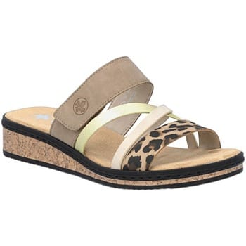 Rieker Slipper V3652-62 Beige Combi Zacht Voetbed