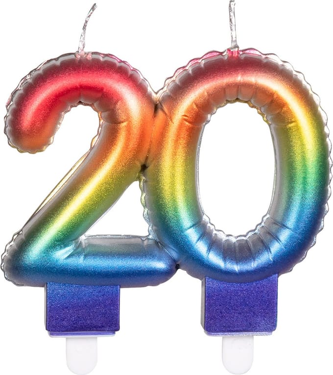Boland - Kaarsje '20' regenboog 20 Multi - Regenboog - Regenboog