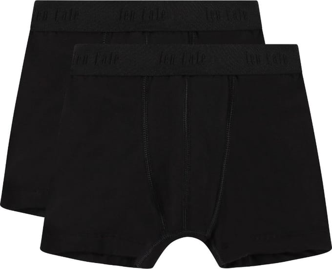 Ten Cate Basics organic cotton stretch shorts zwart 2 pack voor Jongens | Maat 158/164