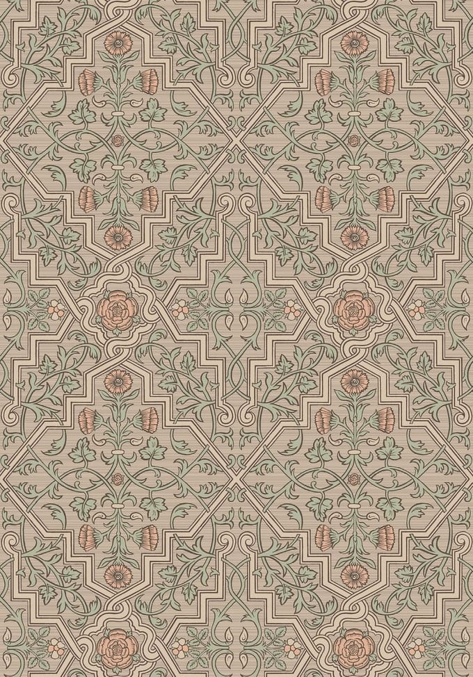 Boråstapeter Vliesbehang 4501 - Anno - Botanisch Beige - 53cm x 10.05m