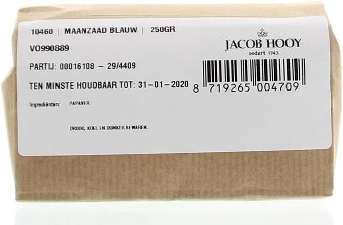 Jacob Hooy Maanzaad Blauw 250 gr