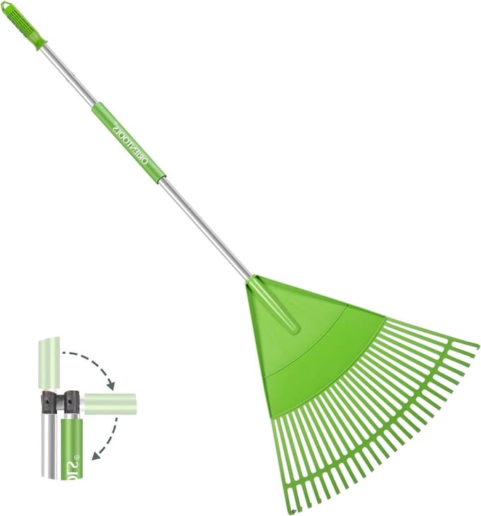 Opvouwbare handgreep hark 26Tines - LICHT GROEN Leak Rake